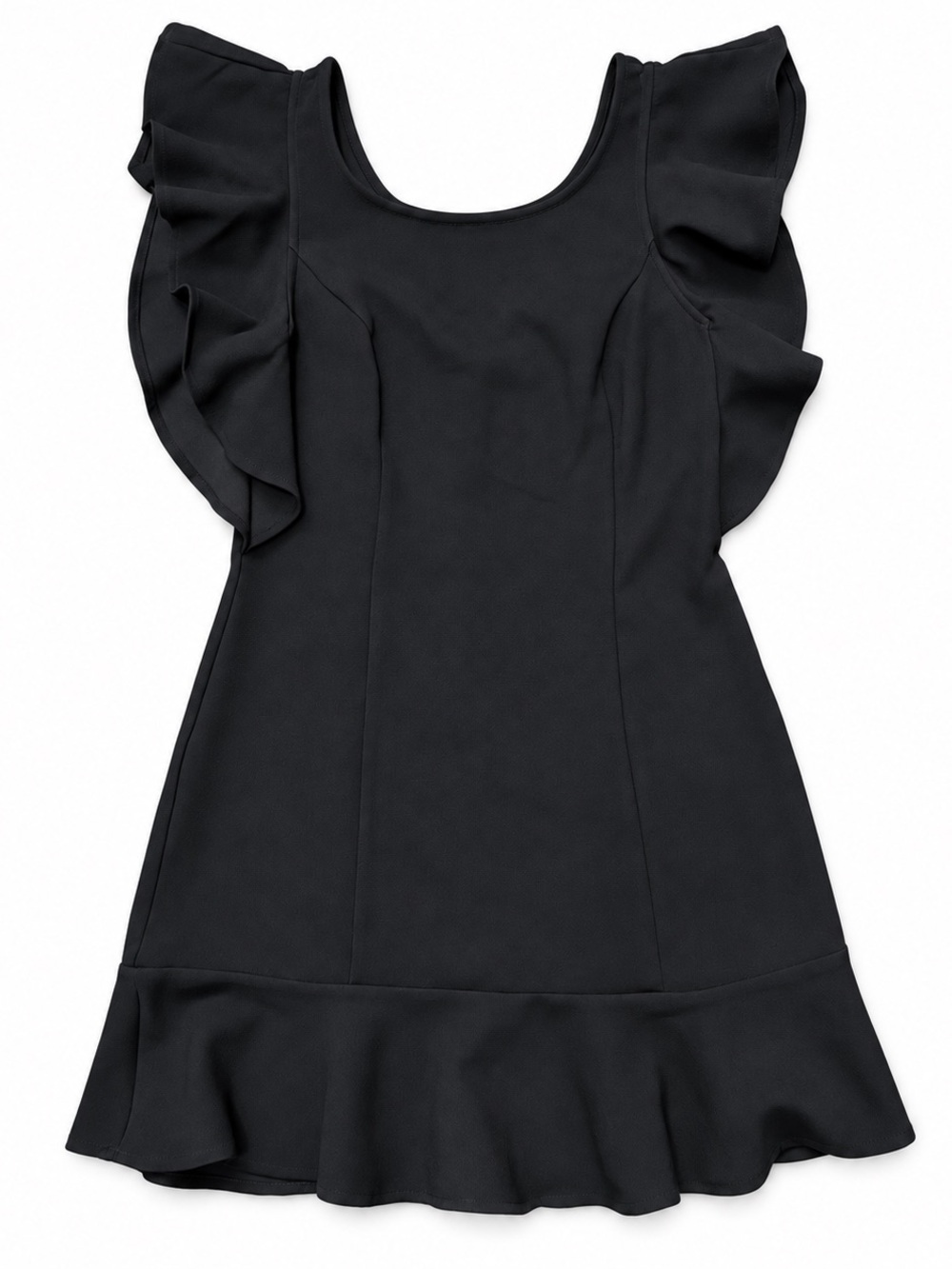 BCBGeneration Black Ruffle Sleeve Fit & Flare Mini Dress Size 2